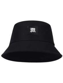 1 件男女通用哥特式字母刺绣渔夫帽，户外休闲帽，春秋季 - 黑色 - 查看 1