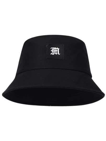 1 pieza Sombrero de cubo unisex con bordado de letra gótica, sombrero casual para exteriores, primavera/otoño