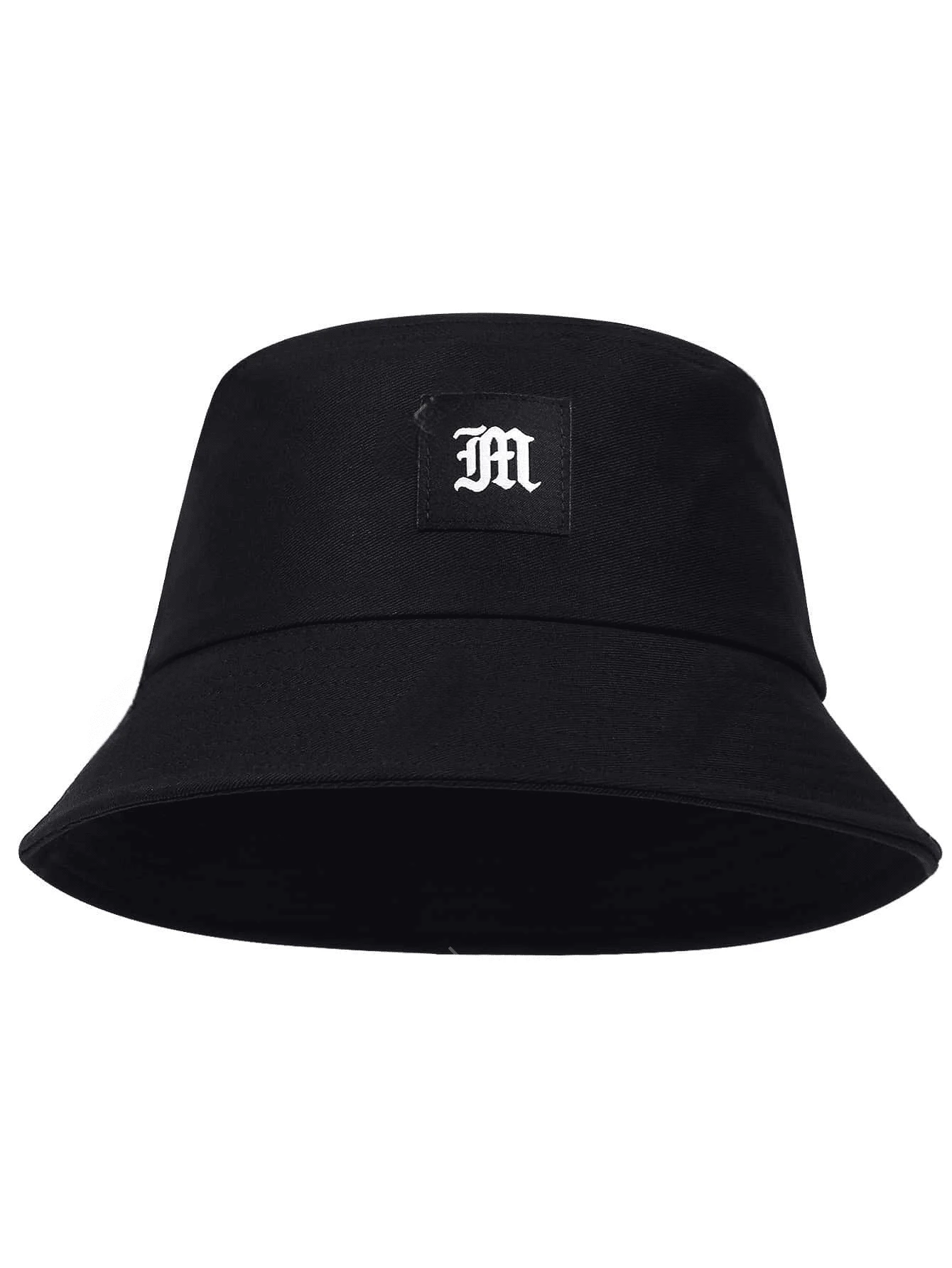 1 件男女通用哥特式字母刺绣渔夫帽，户外休闲帽，春秋季 - 黑色 - 查看 1