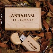 一套定制木质U盘，带礼盒，照片存储个性化纪念品，适用于婚礼、成长记录、个性化礼物、毕业季、情侣纪念光盘、圣诞礼物、企业促销、生日、办公数据存储、送给摄影客户、新婚夫妇、男朋友、女朋友、孩子、家人、同学、老师、同事的礼物，永恒的爱 - 彩色 - 查看 6