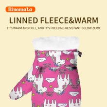 2 Pairs Toddler Boys And Girls Cartoon Print Mittens, Size M (1-2 Years Old), Waterproof Warm Winter Gloves For Outdoor, Snow, Skiing