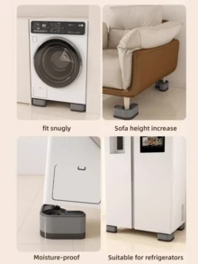 4件装洗衣机底座架增高脚垫滚筒冰箱专用防震减震脚支架带高度可调节垫 - 彩色 - 查看 2