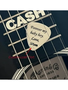 1pc Customized Stainless Steel Guitar Graphic Guitar Pick, Gift For Boyfriend/Girlfriend, Valentine's Day, Back To School