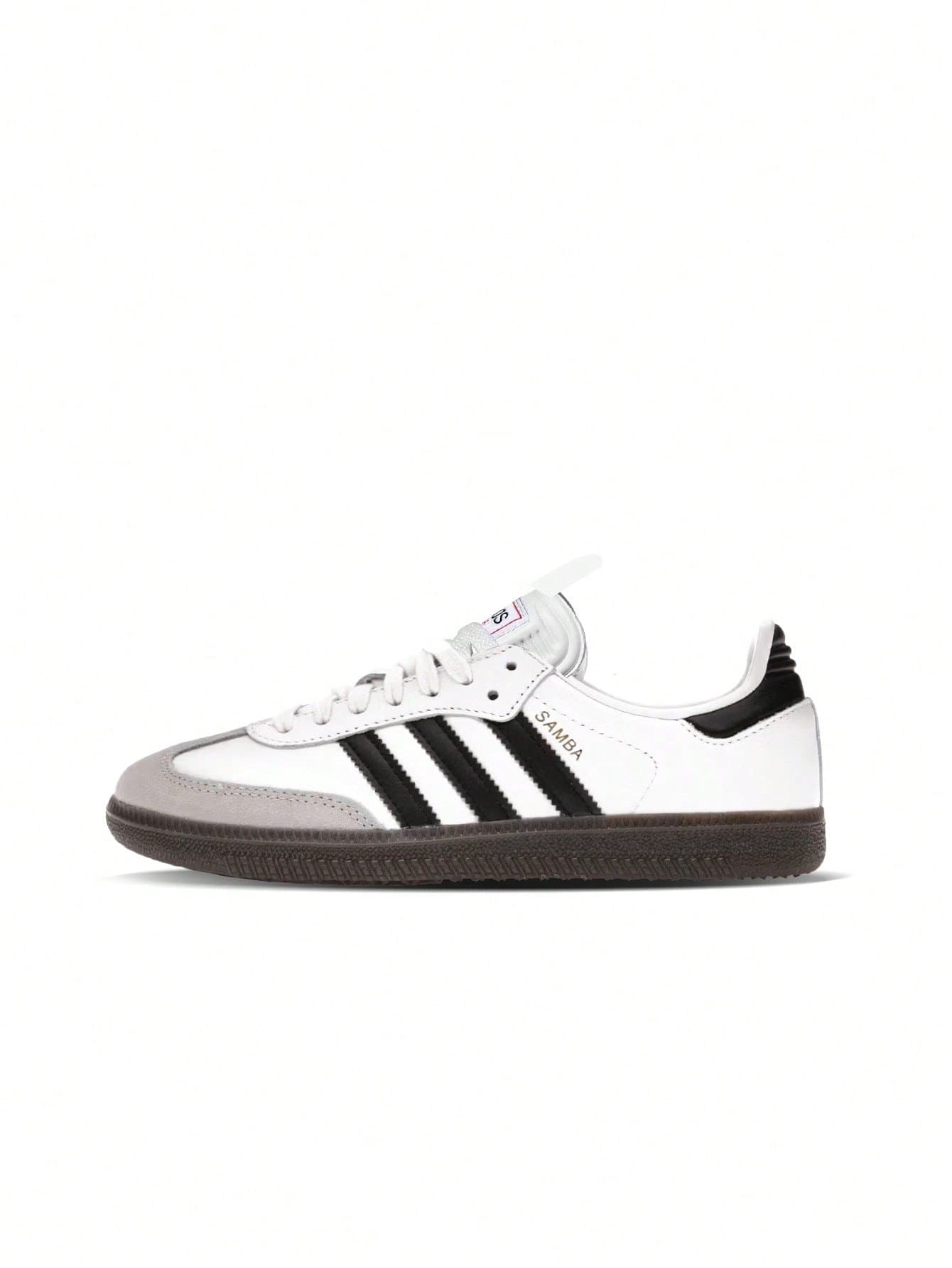 Adidas Samba Junior室内足球鞋，真皮鞋面，防滑橡胶外底，标准版型，耐穿舒适，系带设计，适合健身房、运动、学校训练和日常穿着，男女童均可穿着，白色 IF1944 - 查看 1