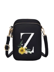 Ví cầm tay mini in chữ cái hoa cúc A-Z, túi đeo vai nhỏ hai khóa kéo với dây đeo điều chỉnh được, thích hợp đựng điện thoại, túi đeo tay, ví đựng tiền xu, ví đựng tiền mặt, ví dọc nhiều khóa kéo, lý tưởng cho chạy bộ, leo núi, du lịch, mua sắm, đạp xe và các hoạt động thể thao ngoài trời. Cũng là một món quà tuyệt vời cho Halloween, Giáng sinh và Lễ Tạ ơn. - Nhiều màu - Xem 13