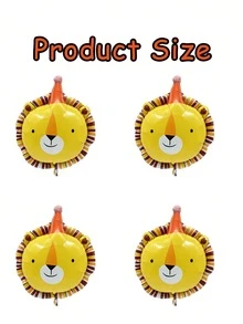 MECRLA 1 件/4 件可爱动物气球，狮子/老虎/熊/猴子形状生日派对装饰，动物/丛林/夏威夷主题派对用品，圣诞节 - 多種款式可選 - 查看 12