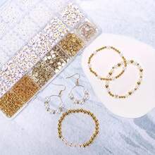 24-Compartment DIY Pearl Polymer Clay Letter Bead Set, Approx. 1400pcs Elegant White Series, Includes Acrylic Round/Heart Shaped Pendants, Metal Daisy Charms, Beading Tools & Accessories For Bracelet, Necklace Crafting - Bộ ngọc trai - Xem 12