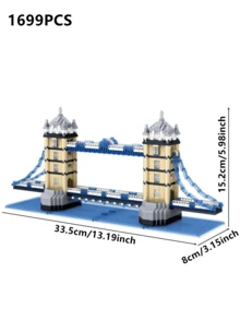 1 件著名地标建筑模型套件 - 巴黎大教堂/帝国大厦/伊丽莎白塔/埃菲尔铁塔/卢浮宫博物馆/美国国会大厦/自由女神像//比萨斜塔/凯旋门/塔桥/东方明珠塔，DIY 创意建筑积木，家居装饰，生日/万圣节/圣诞节礼物 - 彩色 - 查看 14