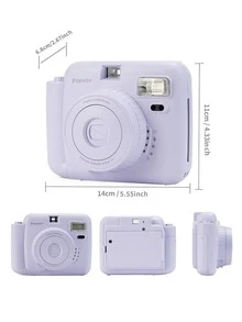 Popoto 拍立得相机，兼容 Mini 11/12 胶卷，包含 10 卷 Mini 拍立得胶卷，5 种可选模式，30 秒显影时间，中央取景器，理想的圣诞礼物（不含电池） - 相機+底片+皮包 - 查看 4