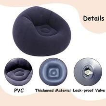 Inflatable Bean Bag Chair, Inflatable Camping Chair, Inflatable Slouchy Sofa, Inflatable Chair, Foldable Portable Inflatable Chair, Suitable For Living Room, Bedroom, Reading Room, Camping Equipment - Multicolor - View 5