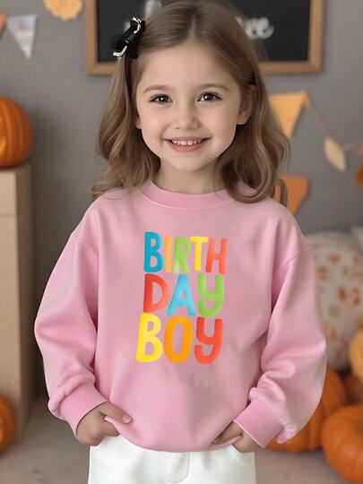 Girls' Graphic Print Sweatshirt, Cute & Stylish Crewneck Pullover, Perfect For Everyday Wear, Cozy And Comfortable Fabric, Available In Various Colors And Sizes,  Outfit For Playdates Or School, Fun Prints And Designs.