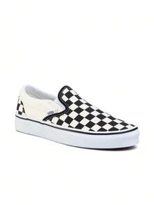 Giày thể thao Vans Classic Slip-On Nam Nữ Thường Ngày Dễ xỏ vào Vải Canvas Thoáng Khí Cổ giày có đệm Mũi giày được gia cố Đế cao su chống trượt Phong cách cổ điển Đường phố Đi lại hàng ngày Checkerboard VN000EYEBWW1 - Bảng đen trắng/trắng - Xem 2