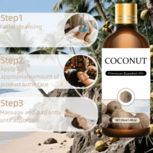 100ml/30ml/10ml，100% 天然优质樱花精油，适用于扩散器、加湿器、香皂/蜡烛制作，男女通用，毛孔护理，敏感肌肤慎用，理想礼物 - 椰子 - 查看 4