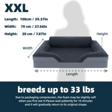Orthopedic Dog Beds Large Sized Dog - Washable Large Dog Cat Bed Comfort Dogs Couch Sofa With Washable Removable Cover, Pet Bed With Nonskid Bottom. Orthopedic Support: Our Orthopedic Cat Sofa Is Designed To Give Your Pet Unparalleled Support For A Deep, Dreamy Sleep. High-Density Egg-Crate Foam Helps Distribute Weight Evenly And Provides The Perfect Amount Of Pressure Relief And Joint Support - Dark Grey - View 11