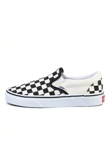 Giày thể thao Vans Classic Slip-On Nam Nữ Thường Ngày Dễ xỏ vào Vải Canvas Thoáng Khí Cổ giày có đệm Mũi giày được gia cố Đế cao su chống trượt Phong cách cổ điển Đường phố Đi lại hàng ngày Checkerboard VN000EYEBWW1 - Bảng đen trắng/trắng - Xem 1