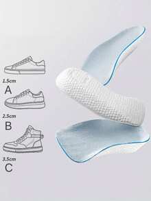 1 pereche de branțuri interioare albastre și albe pentru creșterea înălțimii, cu branțuri respirabile și moi pentru adidași și cizme. Unisex