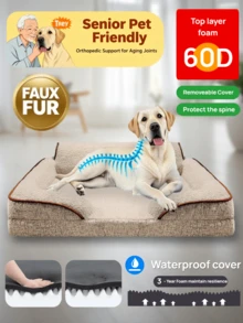 Orthopedic Dog Beds Large Sized Dog - Washable Large Dog Cat Bed Comfort Dogs Couch Sofa With Washable Removable Cover, Pet Bed With Nonskid Bottom. Orthopedic Support: Our Orthopedic Cat Sofa Is Designed To Give Your Pet Unparalleled Support For A Deep, Dreamy Sleep. High-Density Egg-Crate Foam Helps Distribute Weight Evenly And Provides The Perfect Amount Of Pressure Relief And Joint Support - Dark Grey - View 2