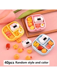 10 piezas/20 piezas/30 piezas/40 piezas Accesorios decorativos aleatorios y lindos de bento realista, bolas de arroz DIY, modelo en miniatura, ornamentos de paisaje micro, decoraciones versátiles para escenas, fiestas - Multicolor - Ver 14