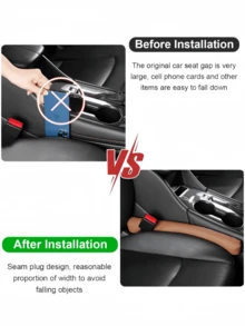 Professional Seat Gap Blocker: Premium Leather Construction With Flexible Design For Perfect Fit In Any Vehicle. Eliminates Lost Items In Seat Crevices & Console Gaps. Ideal For Daily Commuters, RideShare Drivers & Truck Owners. Premium Car Organization Solution For Adults. - Multicolor - View 4