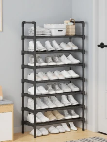 This 1pc Black Metal Shoe Rack Is Space-Saving, Simple And Dust-Proof, With A Sturdy And Fashionable Structure That Is Easy To Assemble And Disassemble, And Convenient To Carry. Suitable For Living Room, Bedroom, Home, Office And Other Places, Providing Multi-Layer Storage Space, It Is A Top Choice For Holiday Gifts, Very Suitable To Give To Family And Friends. - Multicolor - View 13