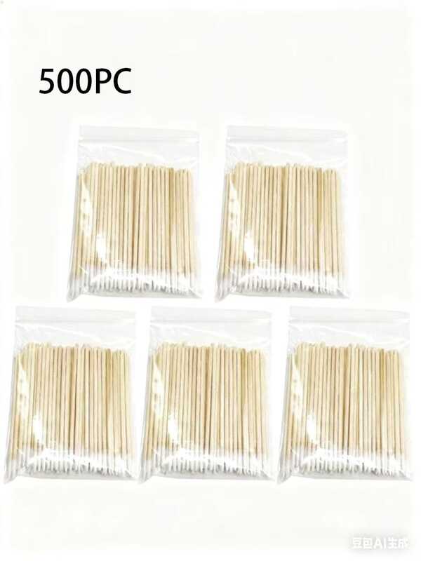 500 Stücke Premium Einweg-Mikro-Wattestäbchen für Nägel, Make-up, Ohren und mehr - Reinigungsstäbchen und -wattebäusche für kosmetische Anwendungen - einfach zu verwenden und praktisch