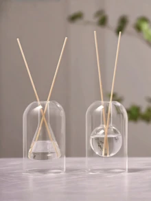 1 pieza de botella de aromaterapia de vidrio de estilo de lujo simple, para aromaterapia, difusor, perfume para el hogar, ambientador de casa, jarrón decorativo, decoración de habitación, jarrón de flores, jarrones de vidrio, para el hogar, perfume, regalos festivos, decoración, delicada botella de aromaterapia de vidrio, para la sala de estar, dormitorio, accesorios de fragancia elegante para el hogar