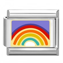 1PC Stainless Steel DIY Jewelry Accessory, Printed With Car Emblem, Heart, Rainbow, Moon, Devil's Eye Pattern, DIY Making Jewelry For Bracelet Necklaces Ring ,Modular Bracelet Components Can Be Freely Matched With Different Styles - Modules - View 8