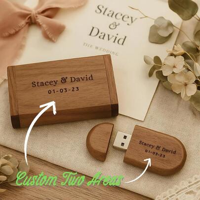 1 Set de Memoria USB de Madera Personalizada con Caja, Almacenamiento de Fotos Personalizado como Recuerdo, Adecuado para Boda, Registro de Crecimiento, Regalo Personalizado, Temporada de Graduación, Disco Conmemorativo de Pareja, Regalo de Navidad, Promoción Corporativa, Cumpleaños, Almacenamiento de Datos de Oficina, Regalo para Clientes de Fotografía, Parejas de Boda, Novio, Novia, Niños, Familia, Compañeros de Clase, Maestros, Colegas