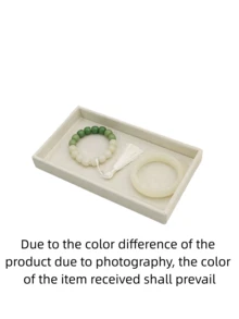 1/8 Beige Desktop Jewelry Display Storage Box Elegant Stackable Velvet Jewelry Tray Storage Box - Christmas Gift For Family And Friends Portable Multi-Purpose Storage Box For Rings, Earrings And Necklaces - Beige - View 13