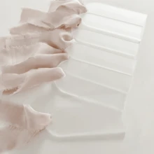 1pc Customized Text, Pink Ribbon, Blank Acrylic Arch Ribbon Wedding Seat Labels, Wedding Blank Arch Acrylic Place Cards, Frosted Transparent Wedding Reserved Sign Chair Acrylic Name Tags With Ribbon Table Setting Numbers Guest Names Dinner Party