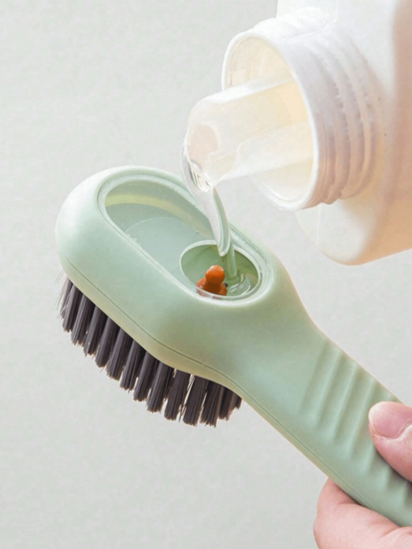 1pc-Soft Bristled Liquid Laundry Brush For Home Shoe Brushing, Shoe Board Brushing, Multifunctional Laundry Cleaning Without Damaging Shoes Artifact Brush, Multifunctional Washable Shoe And Clothing Brush, With Soft Bristles, Built-In Soap Dispenser And Strong Seal