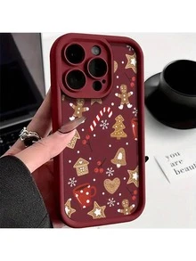 1 pezzo Custodia protettiva per telefono in TPU con motivo natalizio di biscotti, compatibile con Apple 17/17Pro/17ProMax/16/15ProMax/15Plus/15Pro/15/14ProMax/14Plus/14Pro/14/13ProMax/ProMax/12ProMax/12Pro/12/11ProMax/11, regalo perfetto per Natale, Capodanno e Pasqua per famiglia e amici, la migliore scelta natalizia