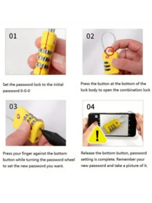 1 TSA-Approved Luggage Lock, 3-Digit Combination Padlock, Suitable For Suitcases, Backpacks, Lockers, Etc. - Multicolor - View 7