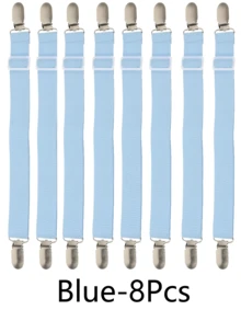 4pcs Adjustable Bed Sheet Fasteners, Elastic Bed Sheet Holders With Metal Clips, Fit For Bed Sheets, Mattresses, Ironing Boards Or Sofa, Heavy Duty Bed Corner Sheet Grippers With Locks, Non-Slip Bed Sheet Clips, Bed Frame Stabilizers - Multicolor - View 22