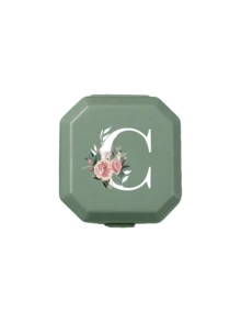 6-Compartment Portable Pill Box, Capsule Storage Case, Travel Medication Box, Pill Box, Mini Pill Box, With Floral Letter A-Z (Excluding Q/U), Pill Organizer, Travel Mini Pill Box, Moisture-Proof Pill And Vitamin Container, Medication Dispenser Organizer, Travel Home Camping Outdoor Hunting Medicine Storage Box, Pill Box, Pill Box, Medical Bag Travel Accessory Dorm Essential