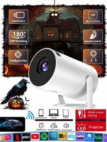 1 جهاز عرض محمول بدقة 1080 بكسل، يمكن ضبط العرض بحرية بزاوية 240 درجة، متوافق مع أجهزة متنوعة شائعة، مزود ب- 3.6 منافذ صوت وسماعة خارجية، لا حاجة للانتظار، يمكن تحقيق عرض فوري على الشاشة، مناسب للغاية لأنظمة المسرح المنزلي والمكاتب أو التجمعات!