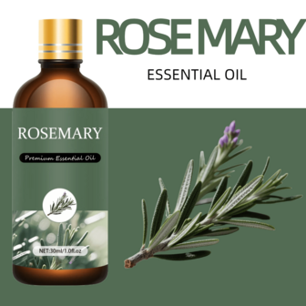 100ml/3.4oz、30ml/1.0oz、10ml/0.34oz 100% 天然迷迭香精油，用于护肤、按摩、淋浴、扩散、放松，适用于面部、身体、指甲、头发、睫毛，节日礼物指南，舒适的礼物