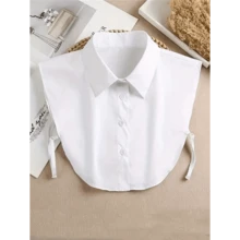 Chic Detachable Striped Collar Vest For Women - Pointed Lapel, Anti-Slip Design, Versatile Decor, Perfect For All Seasons, Machine Washable Polyester Knit With Built-In Chest Pad - Nhiều màu - Xem 11