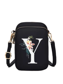 Ví cầm tay mini in chữ cái hoa cúc A-Z, túi đeo vai nhỏ hai khóa kéo với dây đeo điều chỉnh được, thích hợp đựng điện thoại, túi đeo tay, ví đựng tiền xu, ví đựng tiền mặt, ví dọc nhiều khóa kéo, lý tưởng cho chạy bộ, leo núi, du lịch, mua sắm, đạp xe và các hoạt động thể thao ngoài trời. Cũng là một món quà tuyệt vời cho Halloween, Giáng sinh và Lễ Tạ ơn. - Nhiều màu - Xem 21