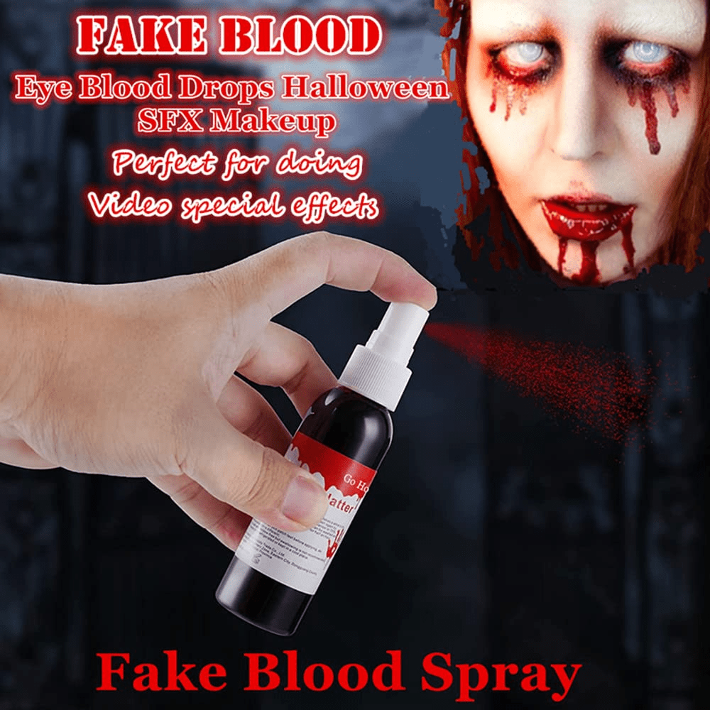 Halloween Kunstblut, 500ml/300ml/80ml/50ml/30ml/10ml realistisches Kunstblut, Requisiten für Aufführungen, Cosplay, Vampir, Zombie Feiertags-Requisiten, zum Besprenkeln von Kleidung für Dekorationen, Foto-Dekorationsrequisiten (Farbe zufällig) (Flaschenetikett zufällig aufgrund unterschiedlicher Chargen)