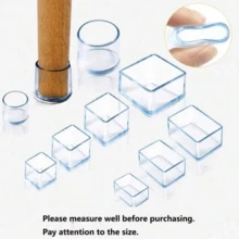 4/8/12pcs Transparent Plastic Chair Leg Covers, Oval, 30x30mm, Durable Floor Protectors, Chair Leg Protectors
