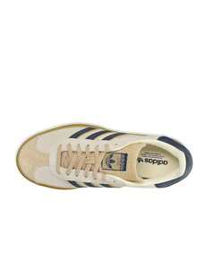 Adidas 阿迪达斯 Gazelle Bold W 女款运动鞋都市休闲真皮耐用缓冲鞋底签名条纹标志日常街头购物通勤白色 JQ5126 - 奶油之夜 - 查看 4