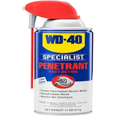 WD-40 Specialist Penetrant With Smart Straw, Penetrant For Metal, Rubber And Plastic Threads, Locks And Nuts, Industrial Strength Fast-Acting Formula, 11 Oz.