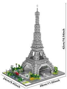 1 件著名地标建筑模型套件 - 巴黎大教堂/帝国大厦/伊丽莎白塔/埃菲尔铁塔/卢浮宫博物馆/美国国会大厦/自由女神像//比萨斜塔/凯旋门/塔桥/东方明珠塔，DIY 创意建筑积木，家居装饰，生日/万圣节/圣诞节礼物 - 彩色 - 查看 5