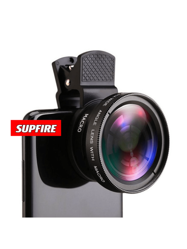 Universal Lente para Telefone com Clipe- 2 em 1 Lente Super Macro e Grande Angular