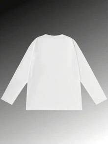 Men's Psalm 91 Graphic Print Long Sleeve T-Shirt - Cotton Crewneck Religious Bible Verse Apparel With "God Is My Refuge And Shield" Inspirational Design, Comfortable Casual Christian Faith-Based Tee For Daily Wear(280 Gsm) - 白色 - 查看 2