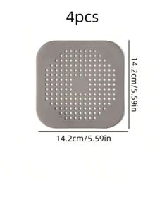 1pc Silicone Shower Hair Catcher Drain Cover - Durable, Easy To Clean, With Suction Cup, Suitable For Bathroom And Kitchen Sink Home Decor, Summer