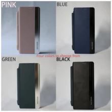 حافظة هاتف واقية مع حامل قابل للطي وقلم رصاص مناسبة لهواتف سامسونج Z Fold 7/6/5/4/3/2، مع فتحة مدمجة للقلم، بتصميم غطاء قابل للطي مع حامل قوي، حماية كاملة للهاتف، بطراز أعمال