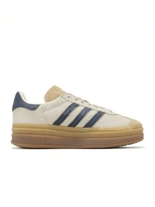 Adidas 阿迪达斯 Gazelle Bold W 女款运动鞋都市休闲真皮耐用缓冲鞋底签名条纹标志日常街头购物通勤白色 JQ5126 - 奶油之夜 - 查看 3