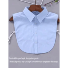 Chic Detachable Striped Collar Vest For Women - Pointed Lapel, Anti-Slip Design, Versatile Decor, Perfect For All Seasons, Machine Washable Polyester Knit With Built-In Chest Pad - Nhiều màu - Xem 4